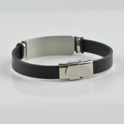 Matt Amber bracelet for men with leather